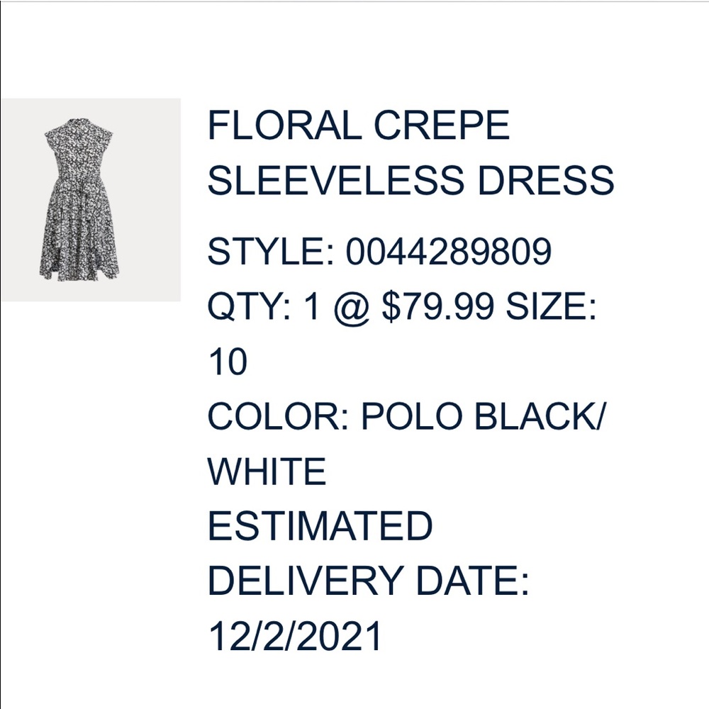 Lauren Ralph Lauren floral crepe sleeveless dress size 12. - Picture 4 of 5